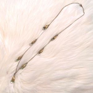Metal and glass bead necklace